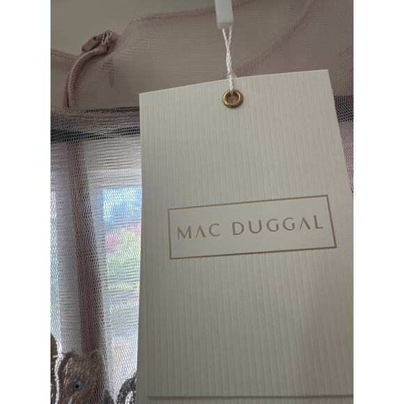 Mac Duggal 30681 Sheer Neckline Illusion Sleeve Dress in Lilac Size 16 NWT - Picture 5 of 12